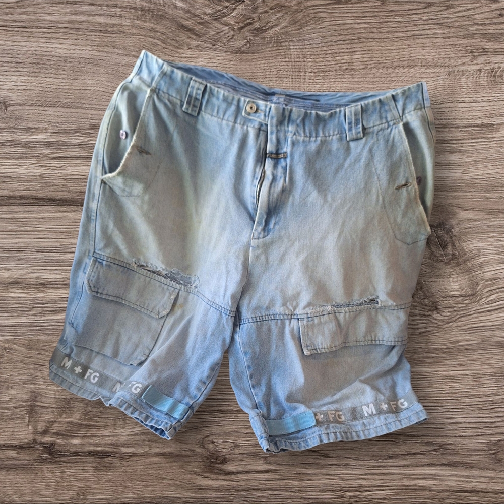 Marithe Francois Girbaud Light Blue Cargo Shorts